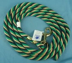 Horse Gear Shop -Horse Gear Shop 114408 028 nylon lead rope green navy tan 81761 00855.1527294822