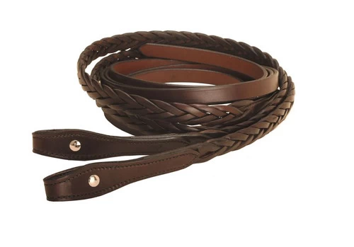 Tory Leather Dark Oil Braided Split Reins 3 Tory Leather Dark Oil Braided Split Reins