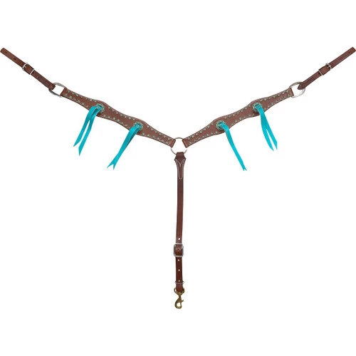 Martin Saddlery Antique Dots & Turquoise Ties Breast Collar 3 Martin Saddlery Antique Dots & Turquoise Ties Breast Collar