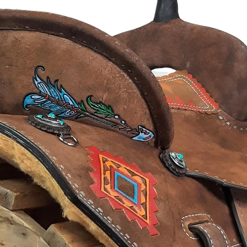 Alamo Saddlery Aztec Arrow Barrel Saddle 6 Alamo Saddlery Aztec Arrow Barrel Saddle - Image 4