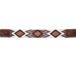 Circle Y Beaded Aztec Infinity Breast Collar -Horse Gear Shop aztec infinity bead breast collar brown white detail x4121 2004 circle y 89245.1665180217