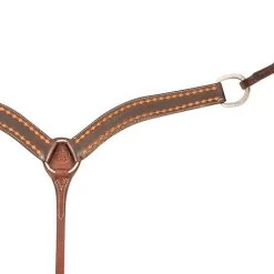 Martin Saddlery Dark Frame Diamond Breast Collar -Horse Gear Shop dark frame diamond BC chestnut closeup BC20023CHST MS 02729.1678411680
