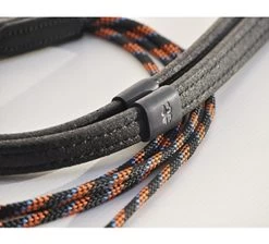 In Horse We Trust Draw Reins -Horse Gear Shop in horse we trust draw reins black leather orange 91851.1541125537