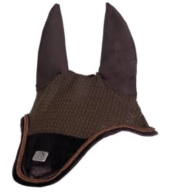 HKM Mellow Velvet Fly Bonnet -Horse Gear Shop mellow velvet fly bonnet dark brown 13615 2100 0650 hkm 97179.1666914941