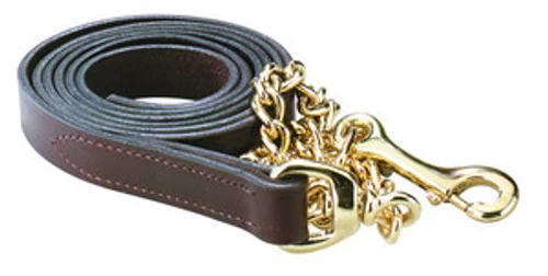 Perri's Leather Lead With Brass Chain 3 Perri's Leather Lead With Brass Chain
