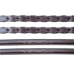 Black Oak Fancy Stitch Laced Reins PONY