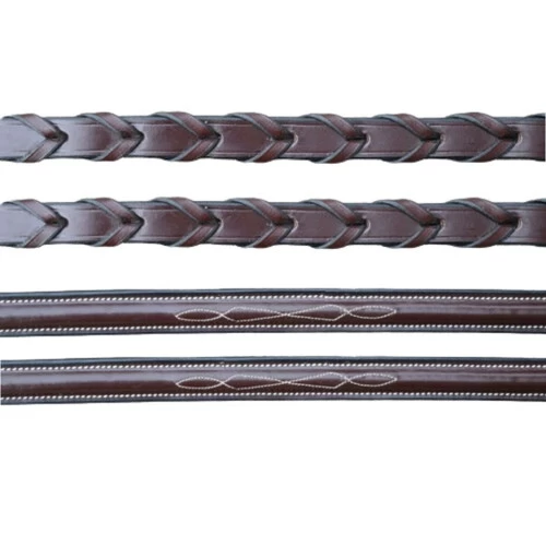 Black Oak Fancy Stitch Laced Reins PONY 3 Black Oak Fancy Stitch Laced Reins PONY