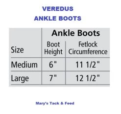 Veredus TR PRO Ankle Boots -Horse Gear Shop size chart ankle boots veredus 31558.1603573292