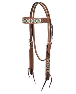 Turquoise Cross Aztec Brow Headstall