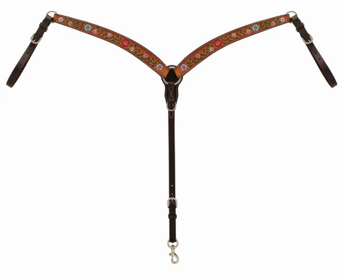 Turquoise Cross Floral Vine Contoured Breast Collar 4 Turquoise Cross Floral Vine Contoured Breast Collar - Image 2